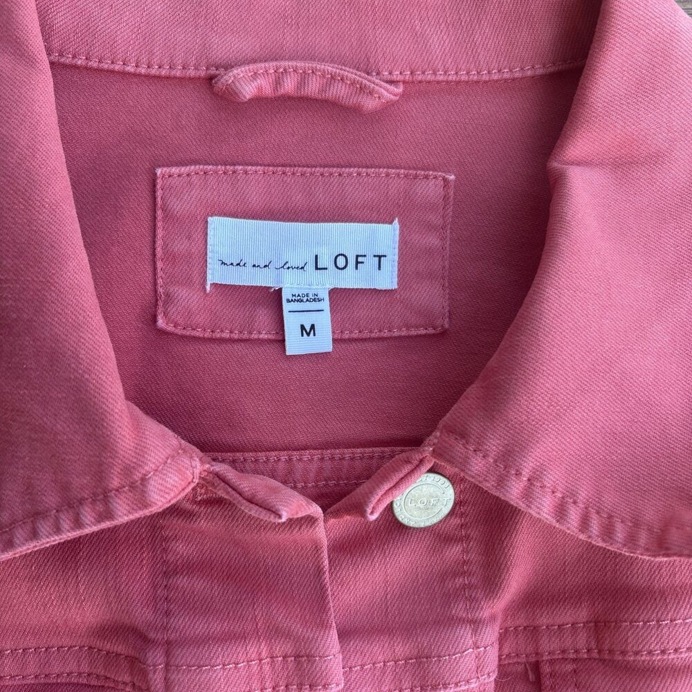 Loft faded red jean jacket women size medium - Picture 2 of 7
